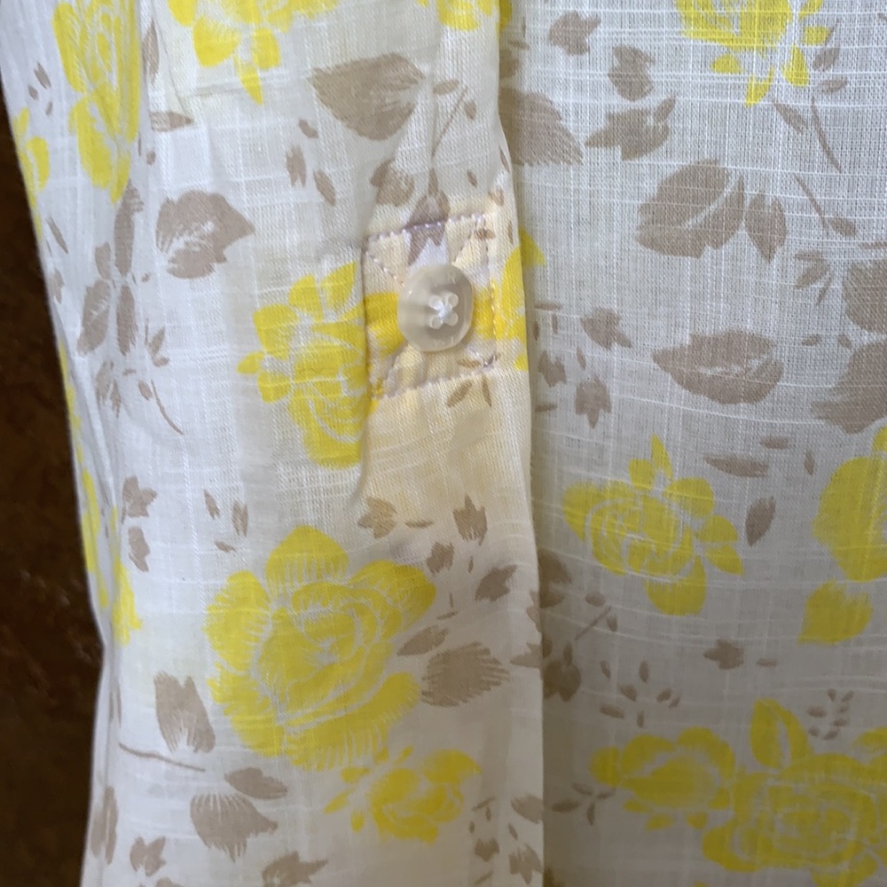 NEW! PALM BEACH HIGH END & PERFECT LOOK!! FAB LINEN FLOWERED BLOUSE…NWT & MINT❣️ - Picture 10 of 13